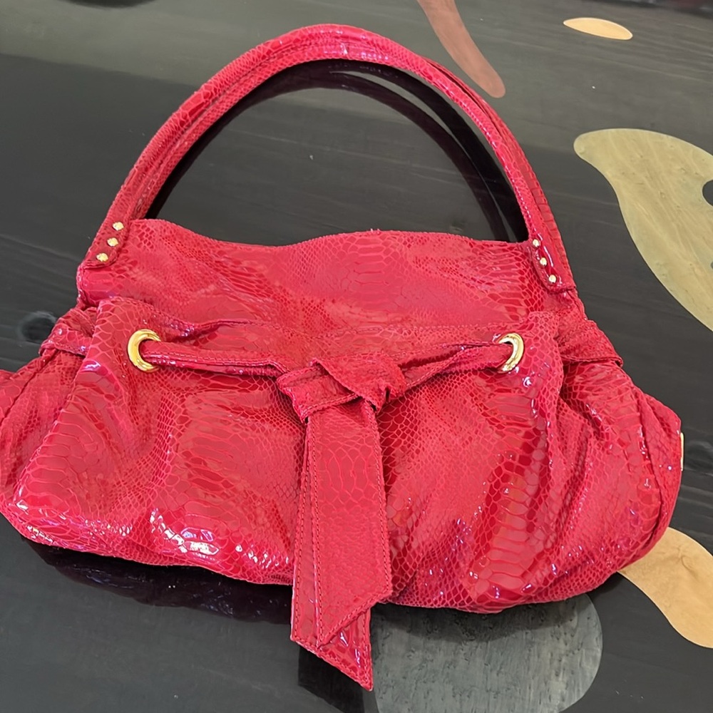 NWOT Perlina Studio Coated Suede Snakeskin Purse - Picture 10 of 15